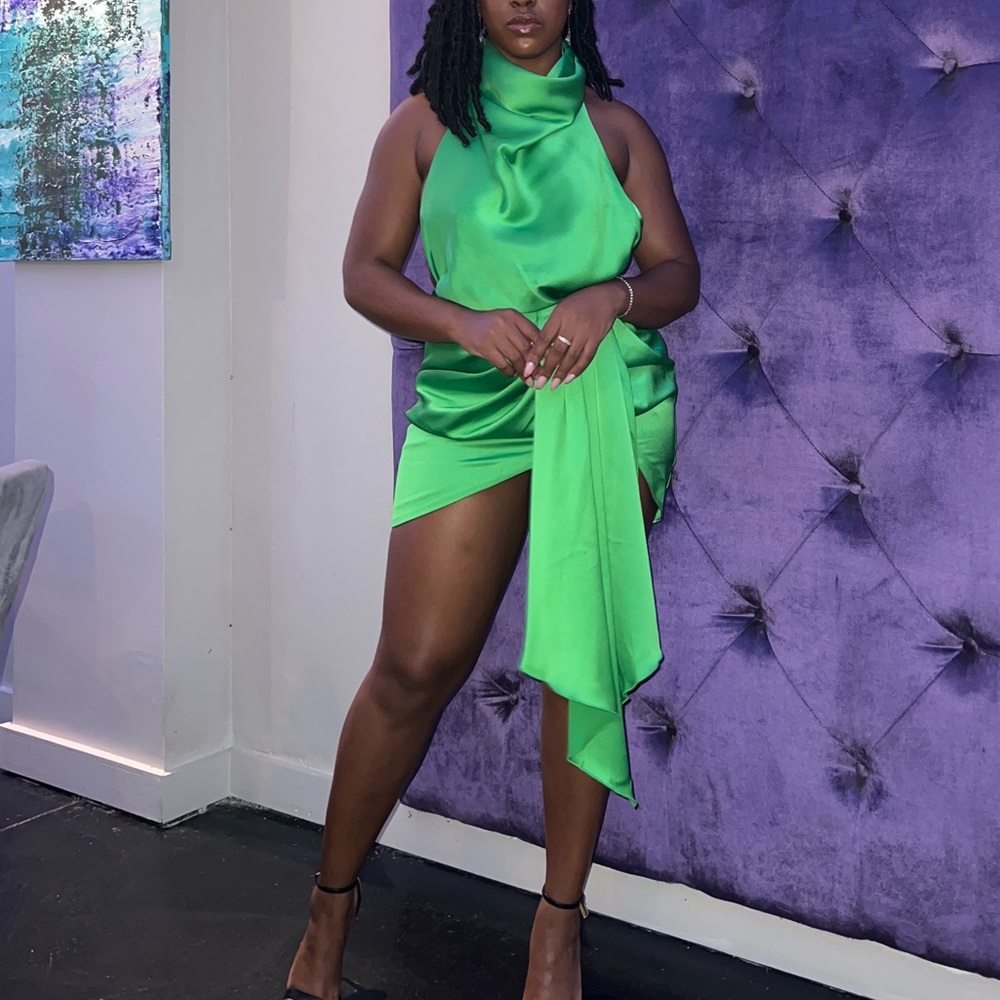 Beautiful drape halter back dress